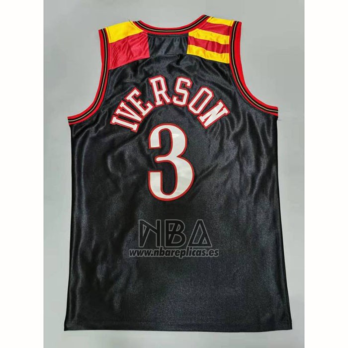 Camiseta Philadelphia 76ers Allen Iverson NO 3 Mitchell & Ness 2006 Negro